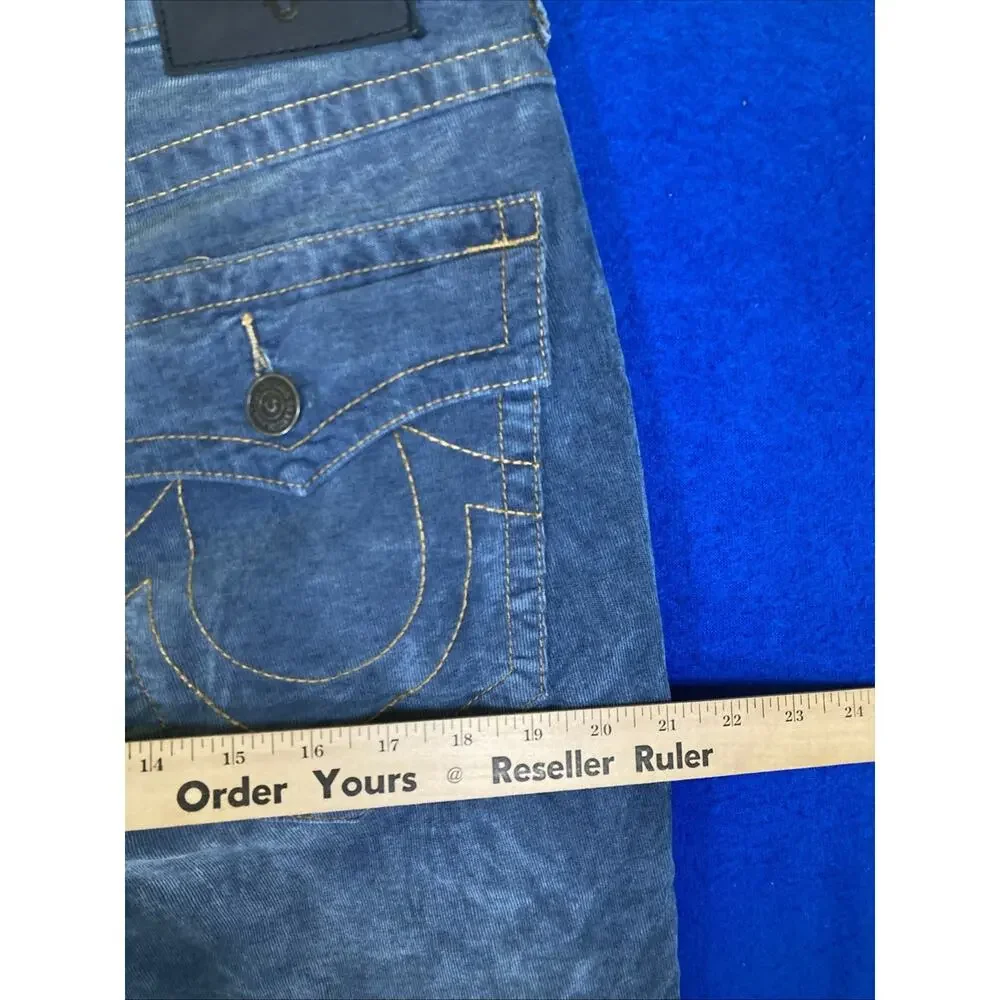 True Religion Geno Relaxed Slim Jeans Mens Size 36 Blue Denim